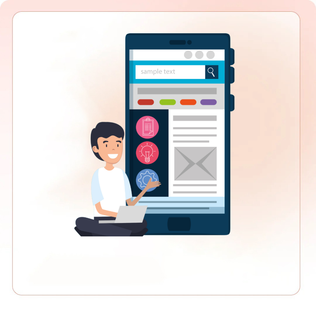 Mobile-First Indexing concept with user optimizing website on mobile